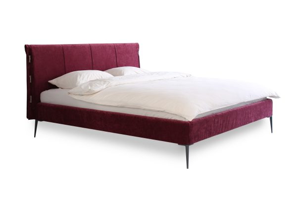 Divguļamā auduma gulta Sofija burgundija krāsā